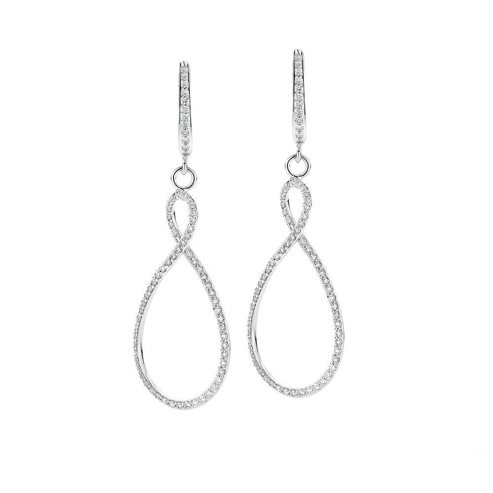 Bigli Infinity earrings, white diamonds, 23O72WDIA
