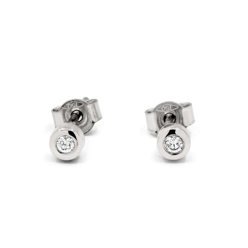 Minitials stud earrings, white diamonds, E-SIG-BD2 WG