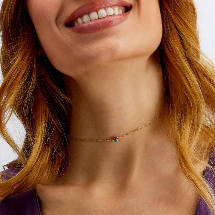 Nani's necklace Dancing Tourmalines, yellow gold, CN1-601