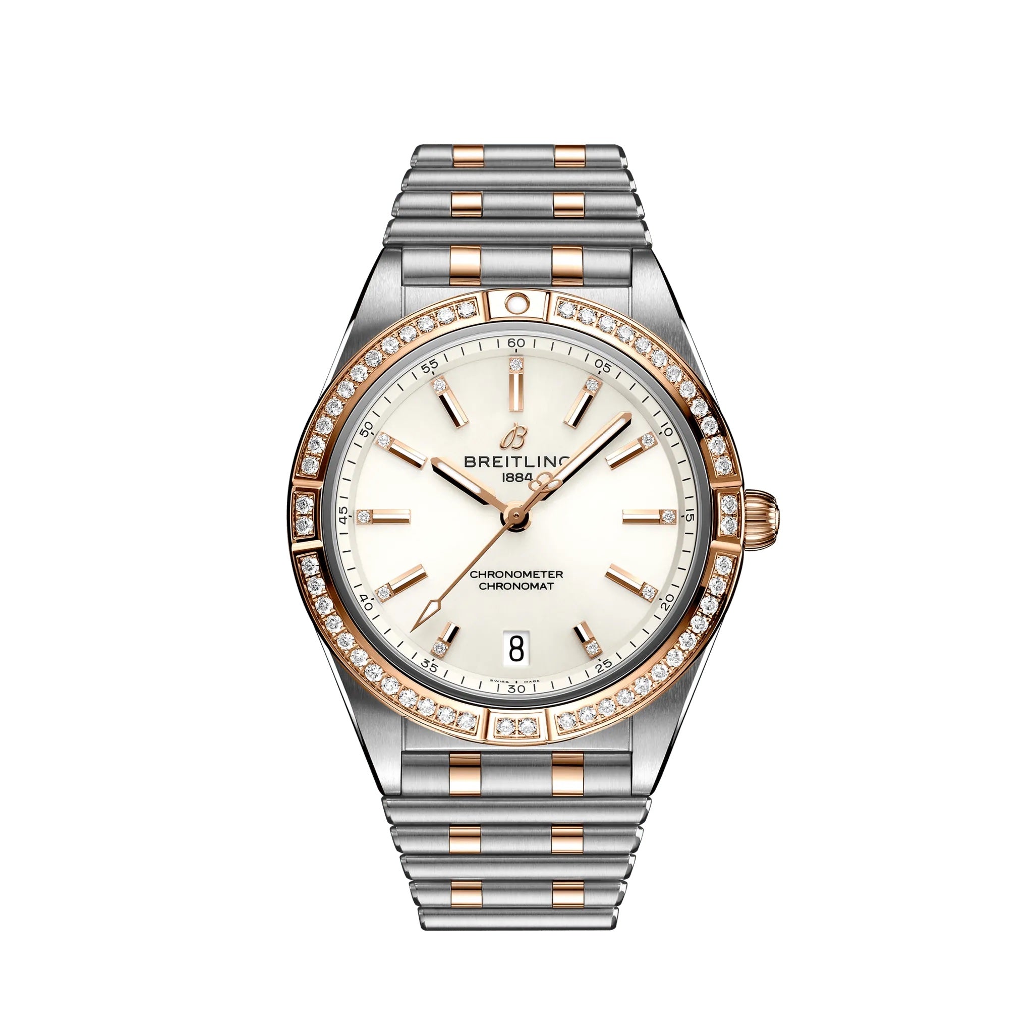 Breitling Damenuhr Chronomat weiß Diamantlünette U10380591A1U1
