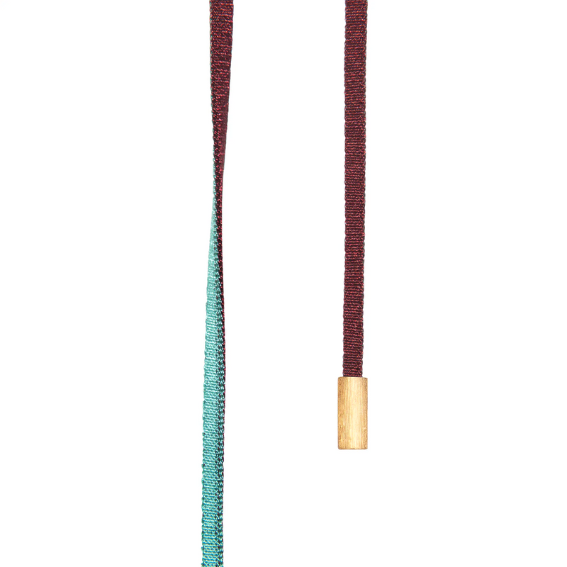 Ole Lynggaard Designschnur eisblau/bordeaux, Gelbgold, A1903-402