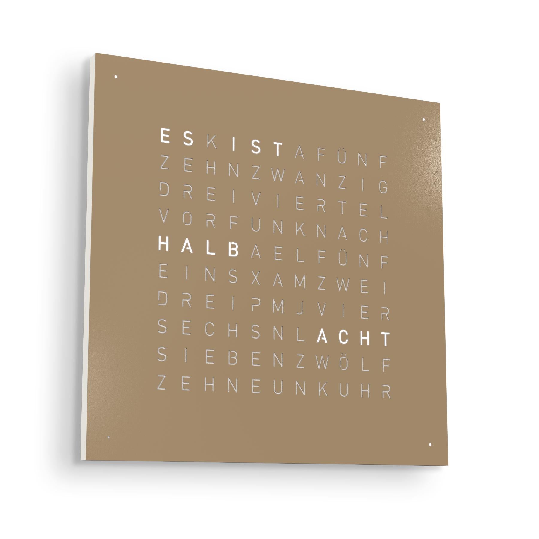Qlocktwo Wanduhr Earth 45 | Hazelnut | QT4HAPC