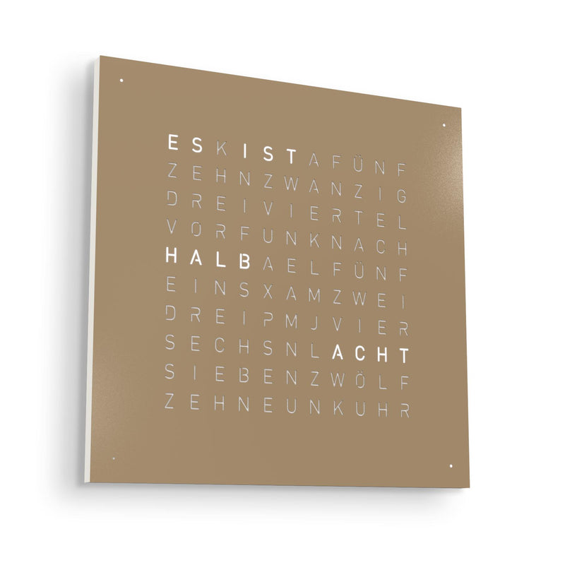 Qlocktwo Wanduhr Earth 45 | Hazelnut | QT4HAPC