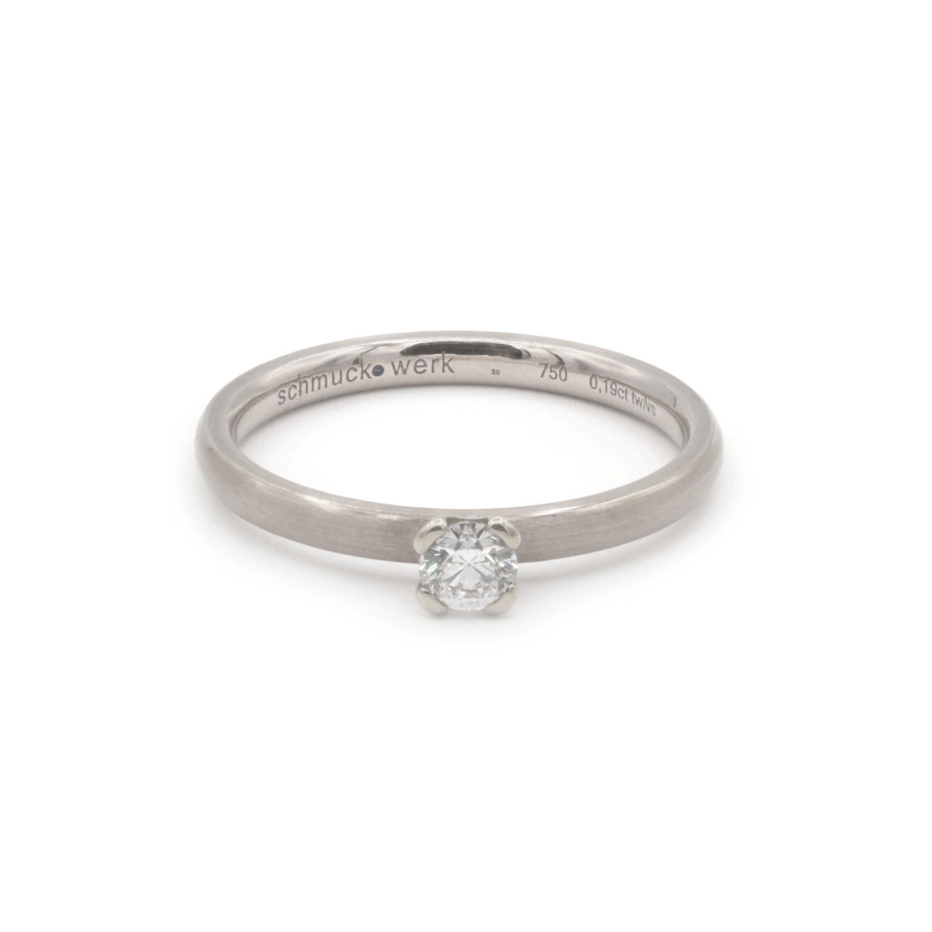 Schmuckwerk Alpen solitaire ring, white gold, GT1424-WG