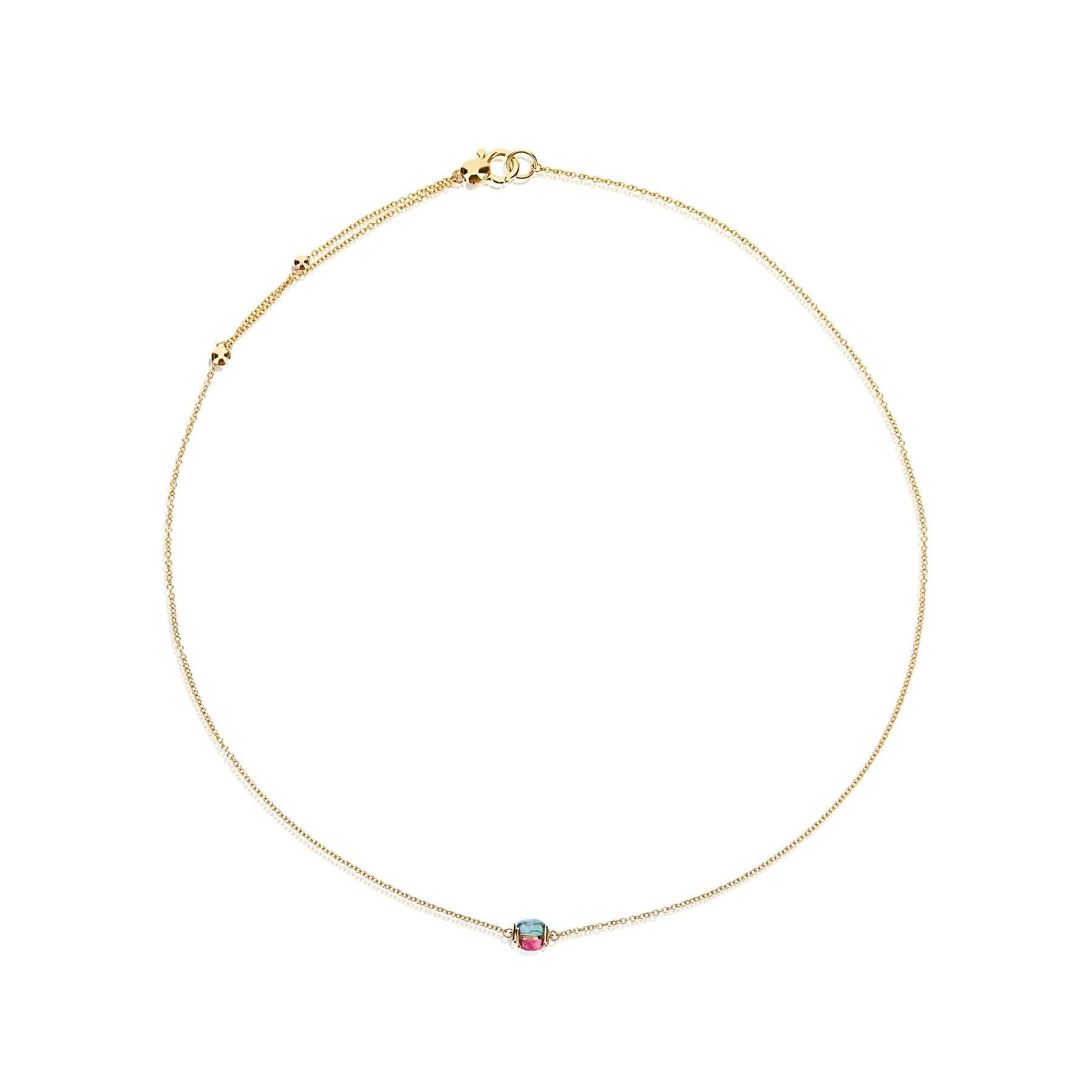 Nani's necklace Dancing Tourmalines, yellow gold, CN1-601