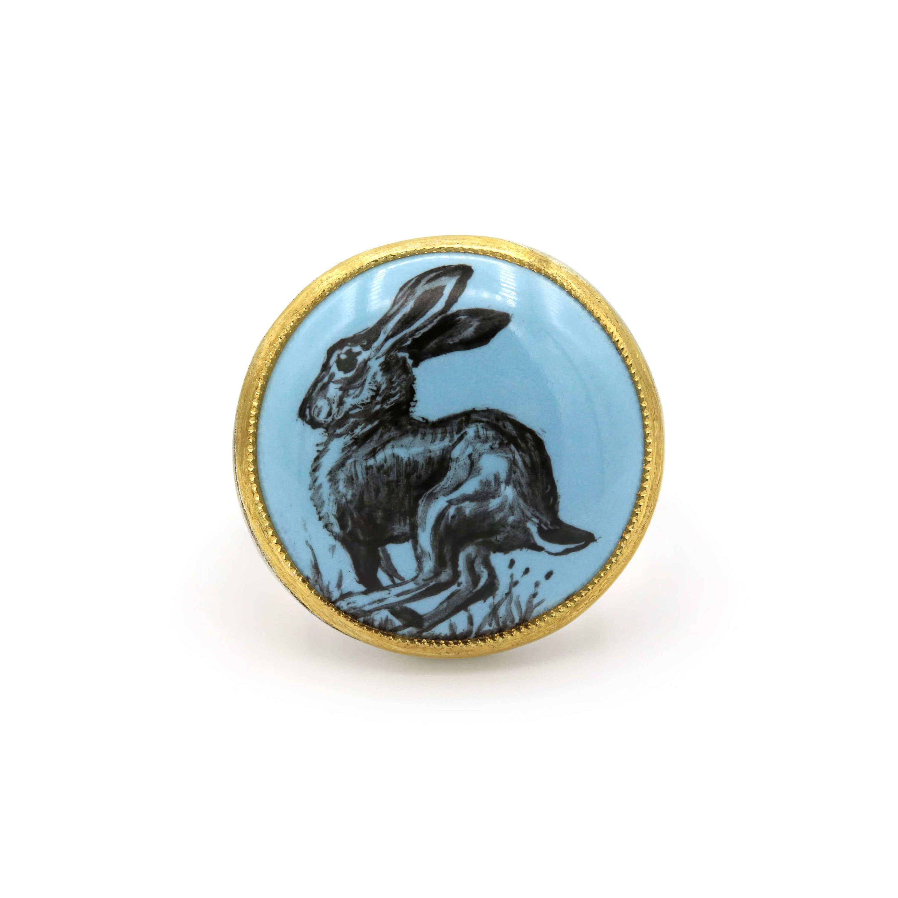 Materia Prima ring, jumping hare, MP R004/10