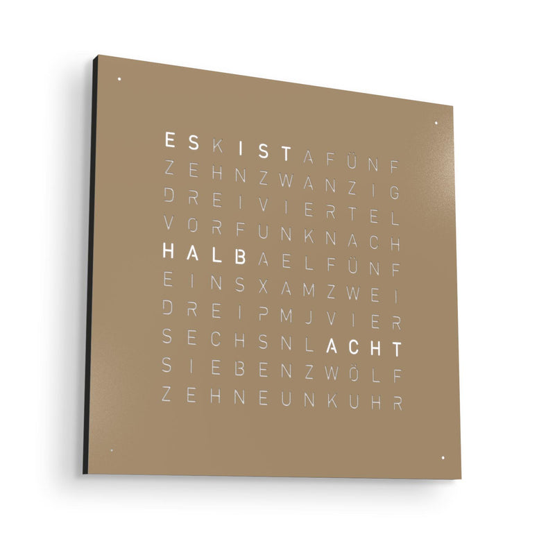 Qlocktwo Wanduhr Earth 45 | Hazelnut | QT4BLHAPC
