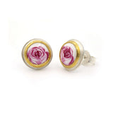 Materia Prima stud earrings, purple rose, MP E033/10