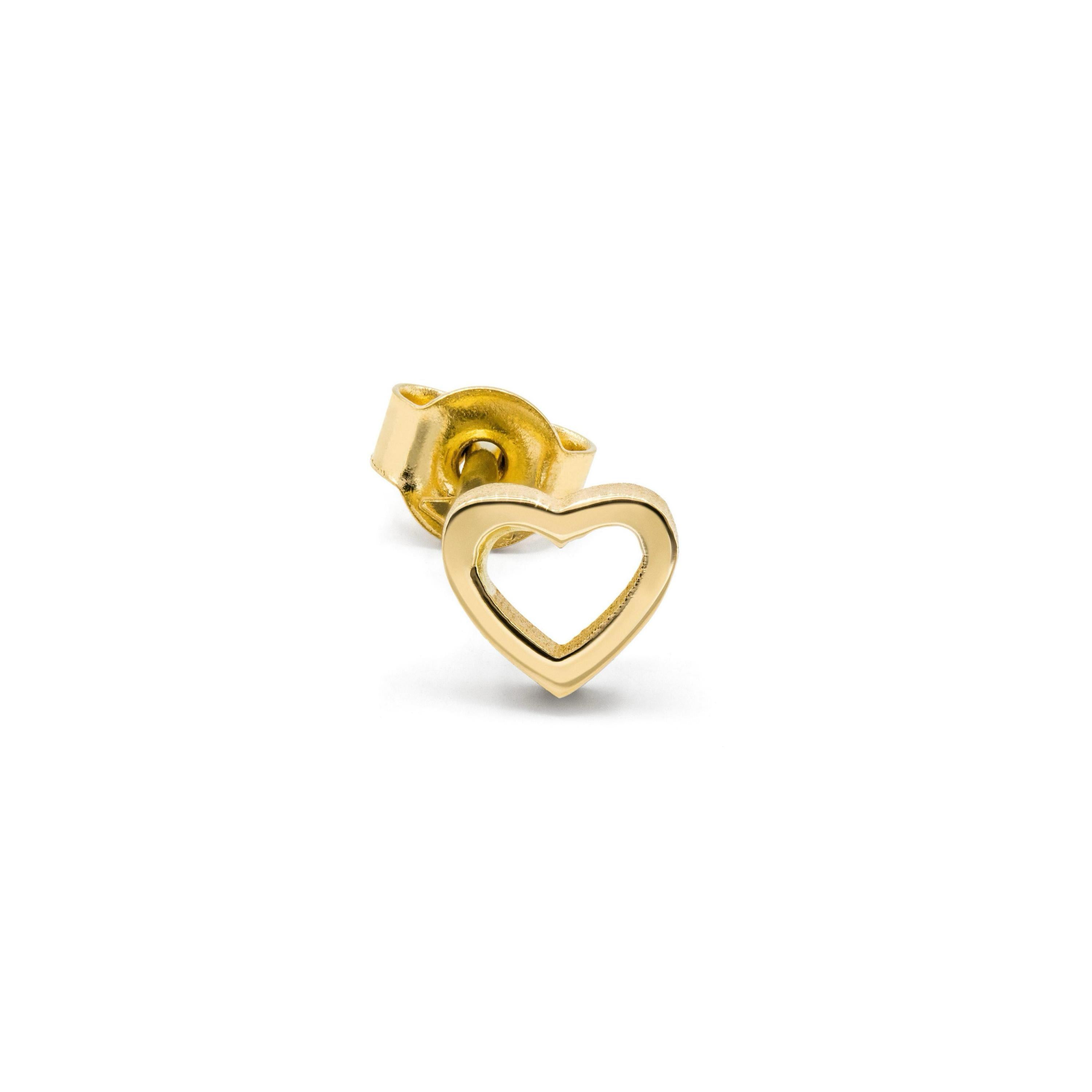 Minitials Single Open Heart Stud Earrings E-SIG-M1