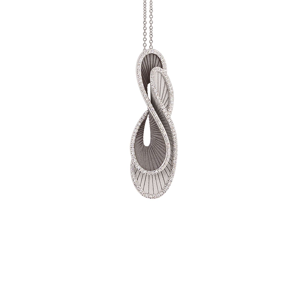 Annamaria Cammilli Necklace Regina, Black Lava &amp; White Ice, GPE3137