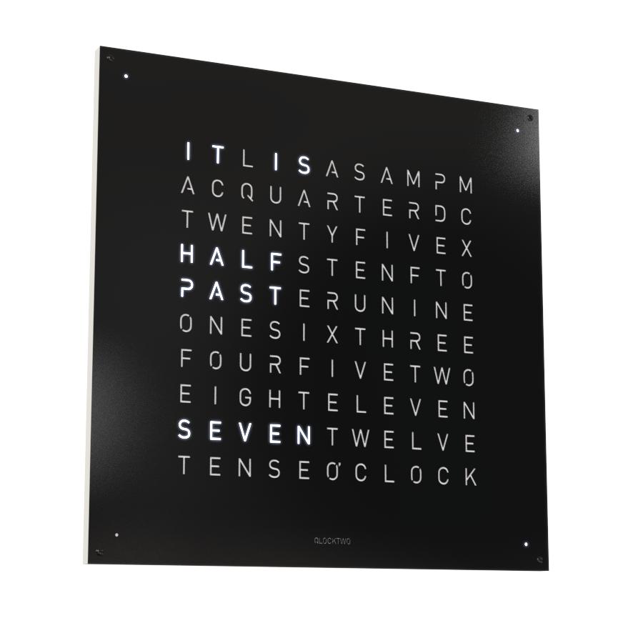 Qlocktwo Wanduhr Earth 90, Black Pepper, LG4BLPC