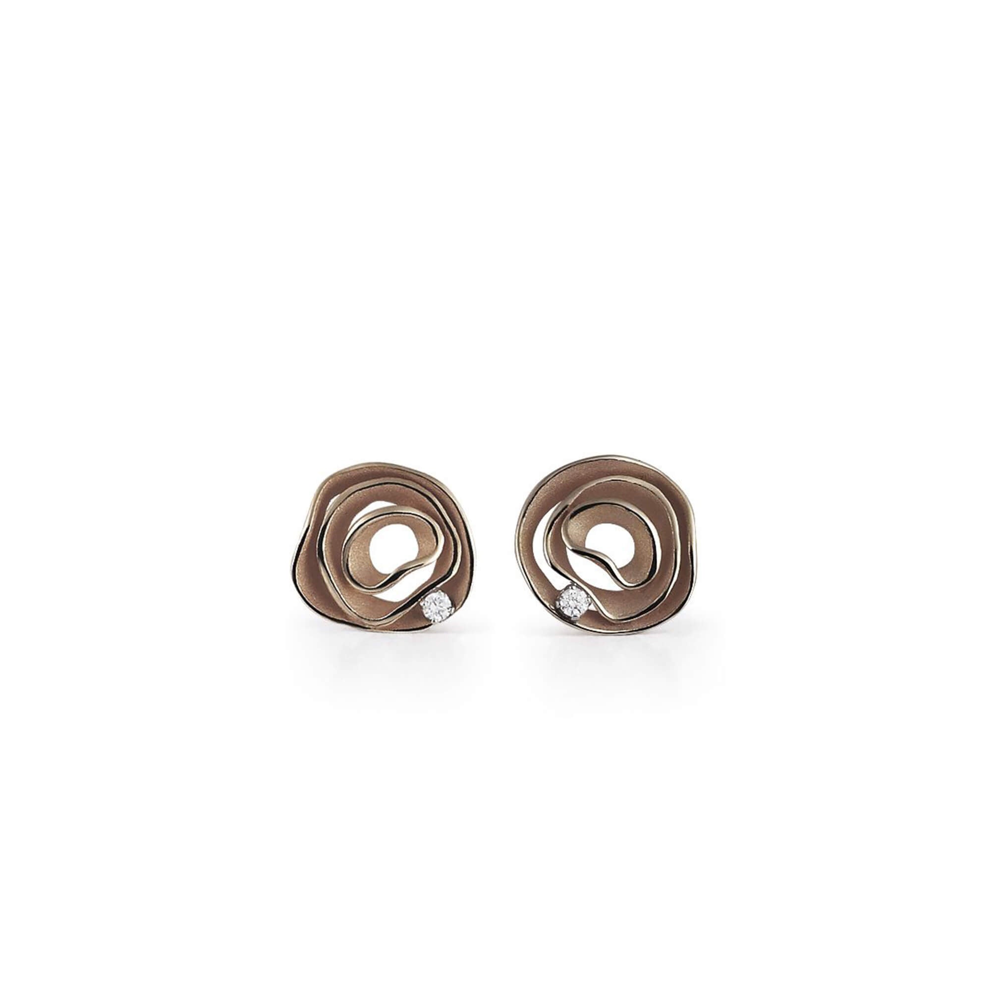 Annamaria Cammilli Stud Earrings Dune, Brown Chocolate, GOR2443C