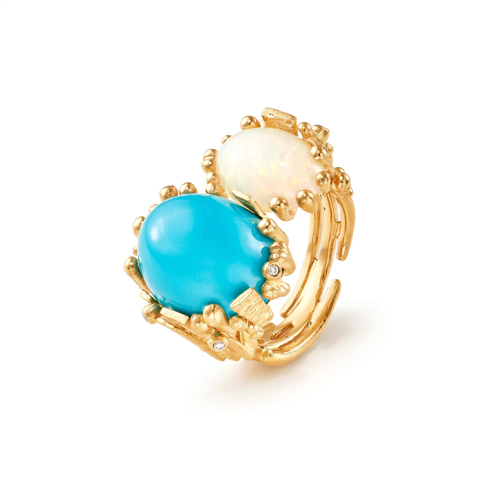 Ole Lynggaard BoHo Ring Double mit Opal & Türkis, A2922-401
