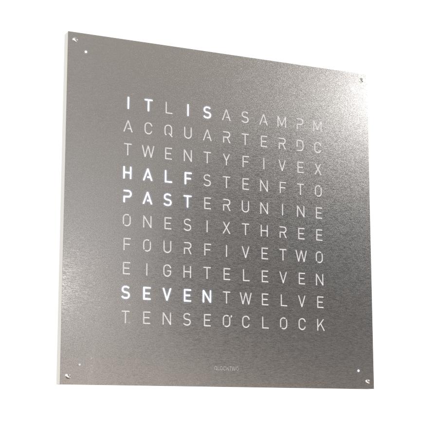 Qlocktwo Wall Clock Large Stainless Steel LG4SS