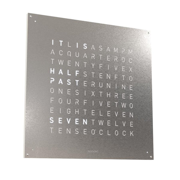 Qlocktwo Wanduhr Earth 90 | Stainless Steel | LG4SS