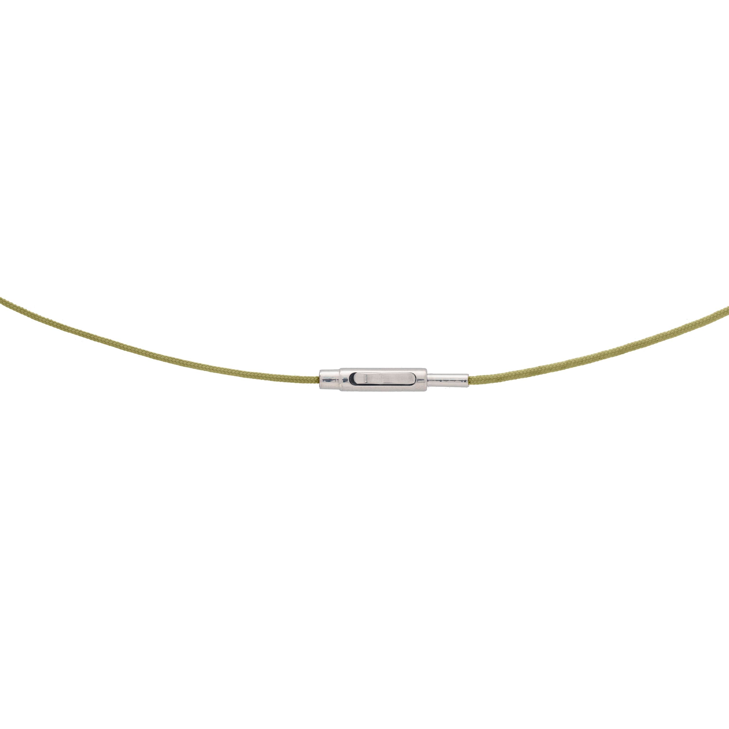 Schmuckwerk Necklace Texil, olive, stainless steel, KH1900-7