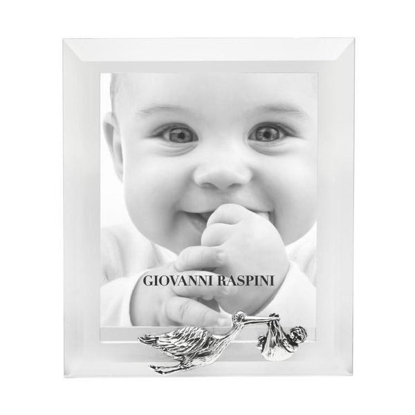Giovanni Raspini Bilderrahmen Storch mit Baby, Silber, 02326