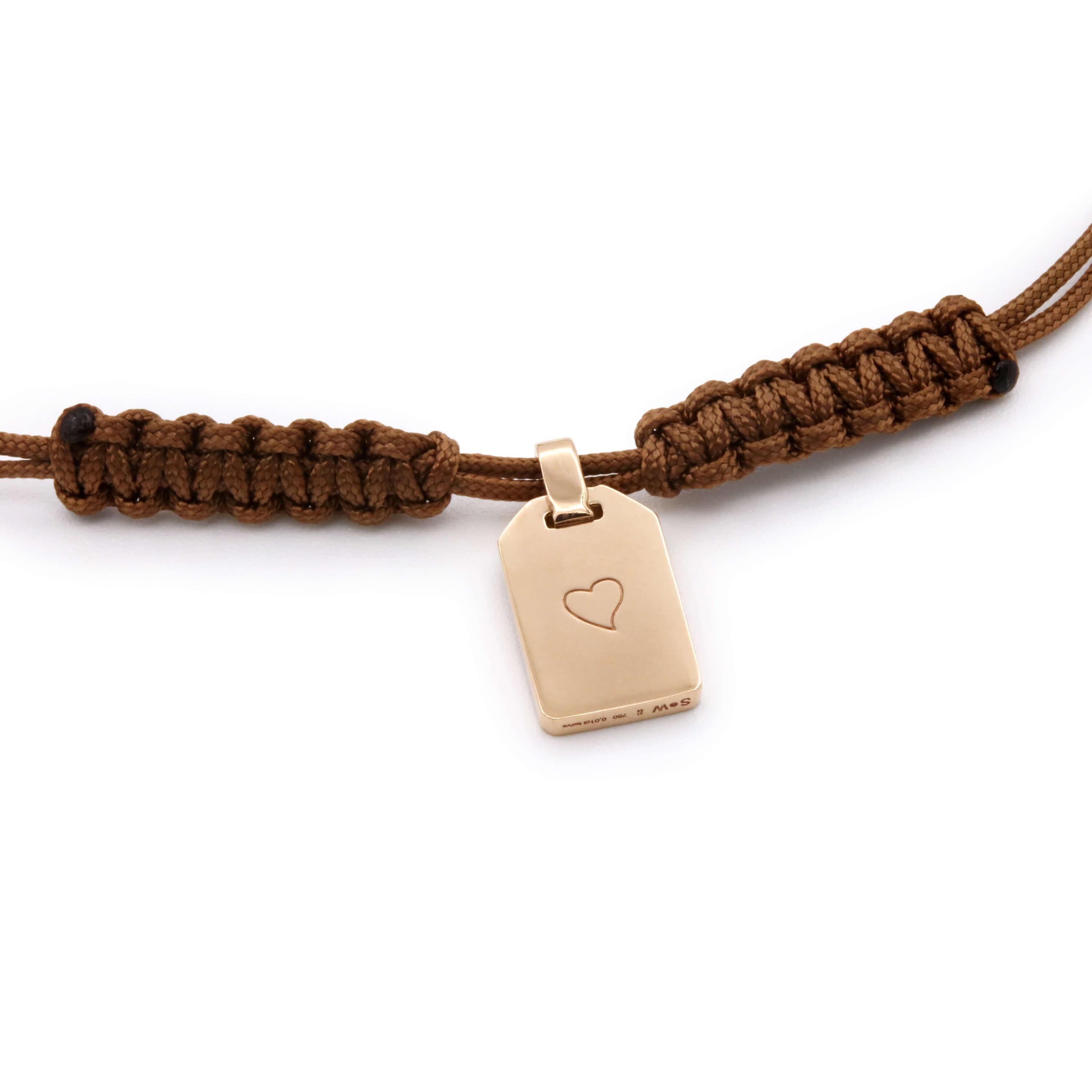 Schmuckwerk bracelet tag pendant world globe, rose gold, OA204-RG-9