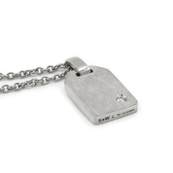 Schmuckwerk Collier Tag-Anhänger Weltkugel, Platin, OH204-PT