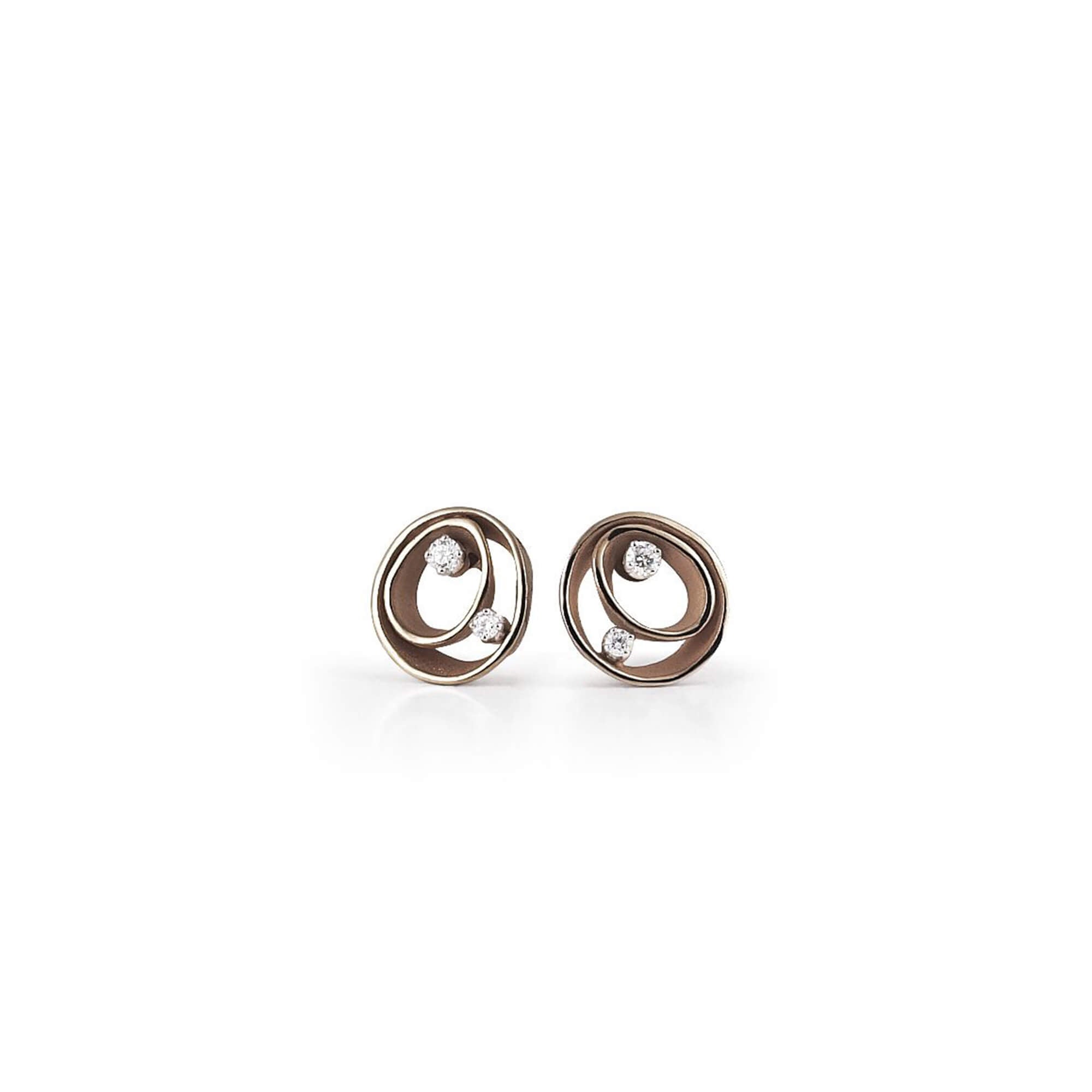 Annamaria Cammilli Stud Earrings Dune, Brown Chocolate, GOR1932C