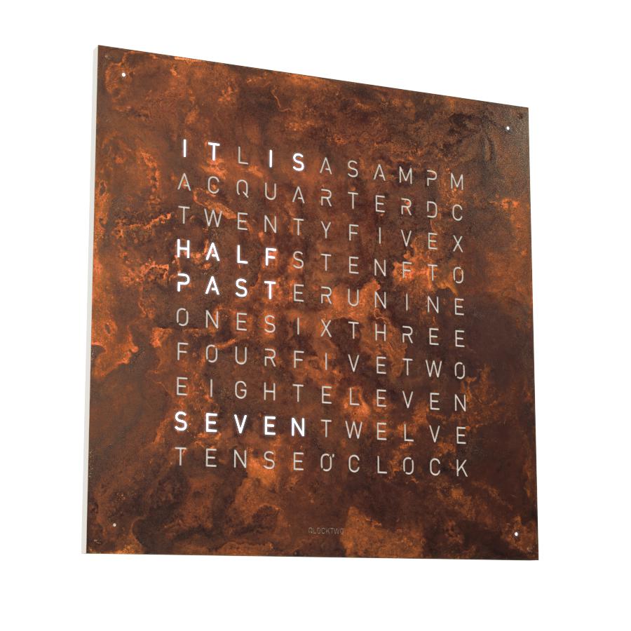 Qlocktwo Wall Clock Large Rust LG4RT