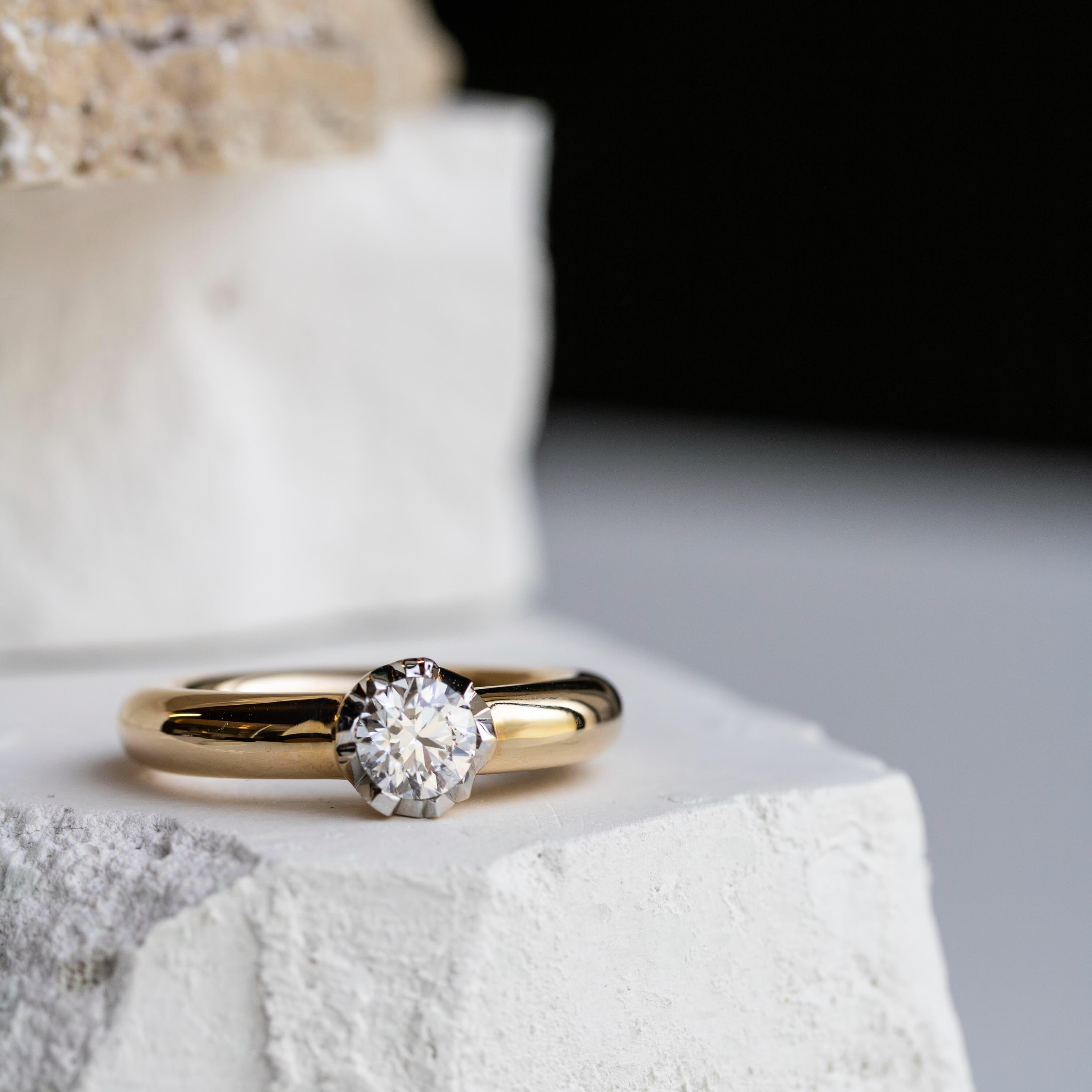 Schmuckwerk Solitaire-Ring Alpen | GR424-GG