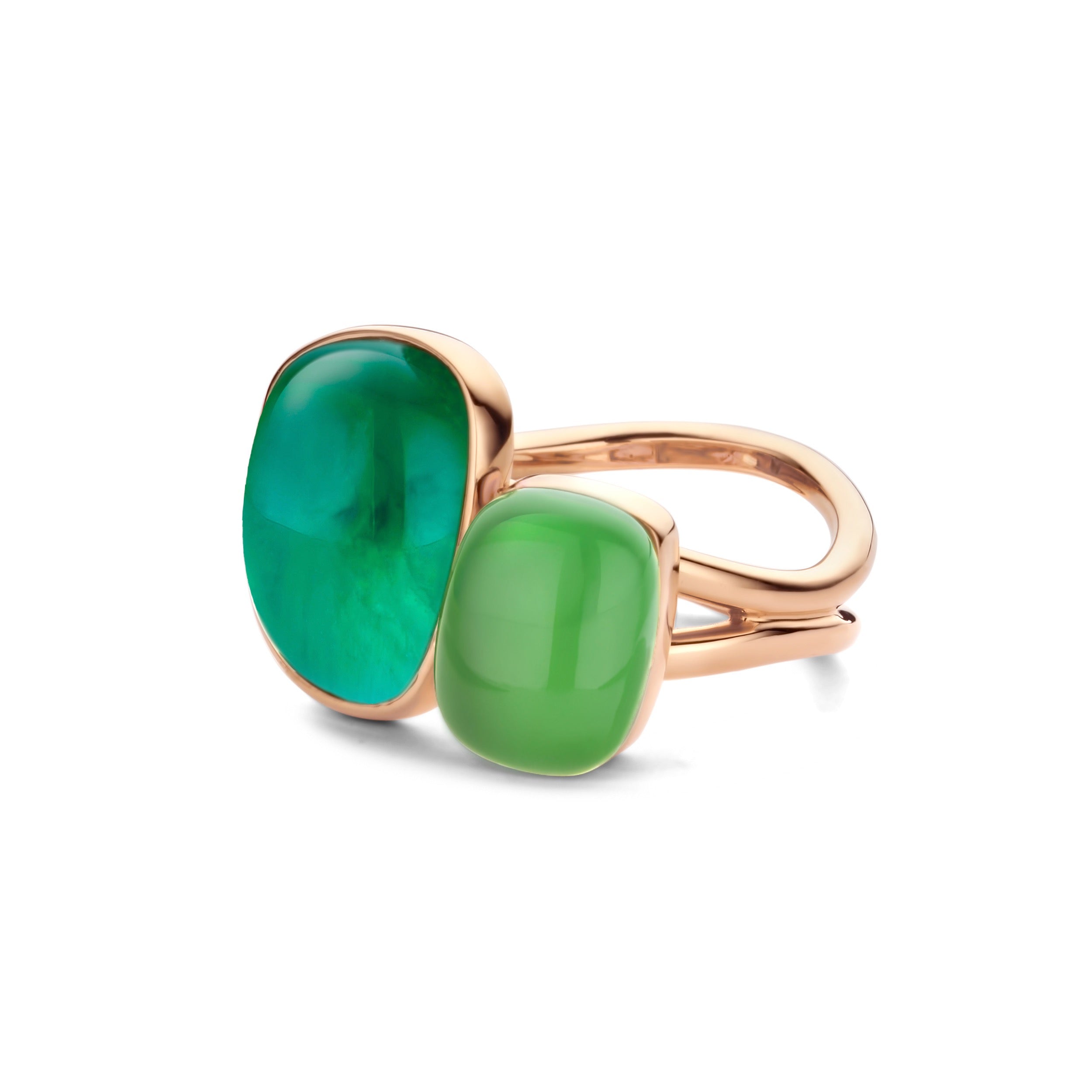 Bigli ring Chloé x Sweety, emerald and lemon quartz, 20R149RBV/AS