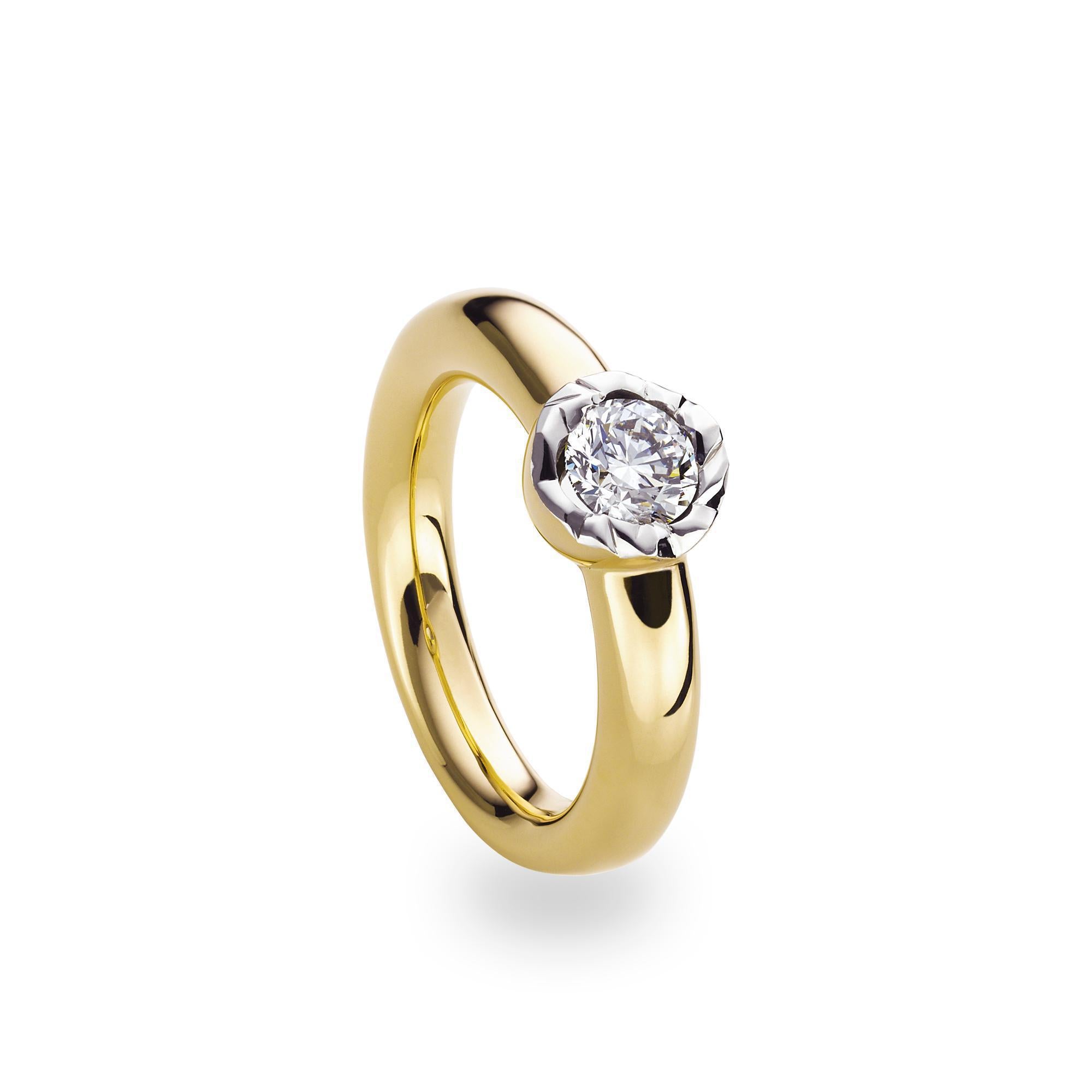Schmuckwerk Alpen solitaire ring, yellow gold, GR424-GG