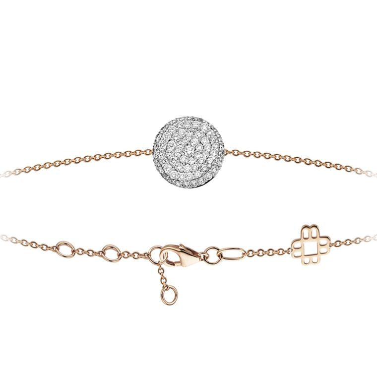 Bigli bracelet Mini Waves, white diamonds, 23A30RWDIA